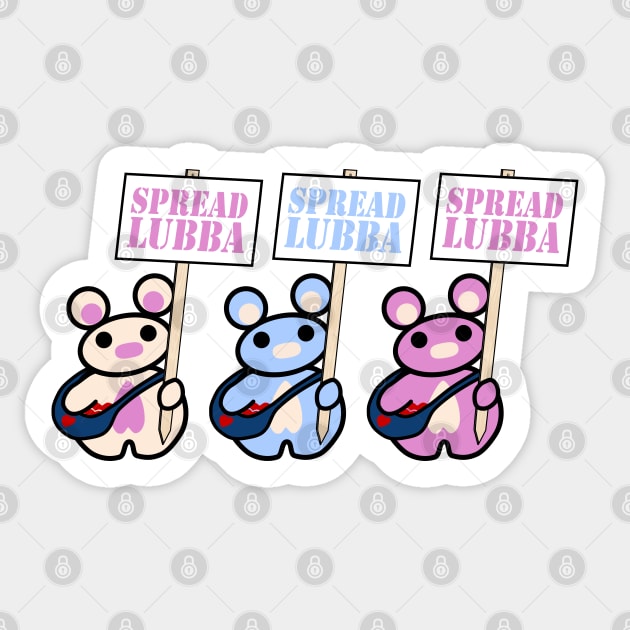 Three Chibis (Spread Lubba in Protest) Sticker by Village Values